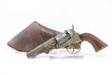 Antique COOPER FIREARMS Co. Double Action NAVY Model .36 Cal PERC. Revolver CIVIL WAR ERA Revolver with “ISSAC L. CLARKE” HOLSTER - 1 of 16