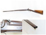 c1850s Antique R.P. BRUFF Side by Side 14 Gauge PERCUSSION Shotgun ENGRAVED Scarce Mid-1800s Double Barrel w/CHECKERED STOCK - 1 of 17