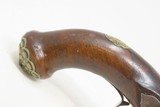 EUROPEAN Antique “MANSTOPPER” .67 Caliber FLINTLOCK Belt/Holster PistolENGRAVED With BRASS POMMEL and Trim - 3 of 17