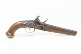 EUROPEAN Antique “MANSTOPPER” .67 Caliber FLINTLOCK Belt/Holster PistolENGRAVED With BRASS POMMEL and Trim - 2 of 17