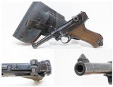 Commercial INTERWAR DWM German LUGER P.08 7.65mm Semi-Automatic PISTOL C&RCROWN/N Proof; TREATY OF VERSAILLES Caliber w/HOLSTER - 1 of 19