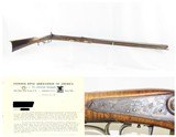 Antique BACK ACTION Half Stock AMERICAN Percussion .42 Caliber Long Rifle
“HENRY ELWELL/WARRANTED” Lock w/ NRA Informational Letter - 1 of 19