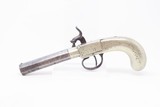 ENGRAVED BRITISH Antique GERMAN SILVER Box Lock 42 PERCUSSION Pocket Pistol .42 Caliber Pistol from Birmingham, England - 14 of 17