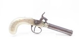 ENGRAVED BRITISH Antique GERMAN SILVER Box Lock 42 PERCUSSION Pocket Pistol .42 Caliber Pistol from Birmingham, England - 2 of 17