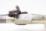 ENGRAVED BRITISH Antique GERMAN SILVER Box Lock 42 PERCUSSION Pocket Pistol .42 Caliber Pistol from Birmingham, England - 8 of 17
