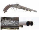 HOWDAH Type Double Barrel PISTOL .70 Caliber St. Etienne Bourgaud & Cie
Ornate with Sculpted Cast Brass & Engravings - 1 of 20
