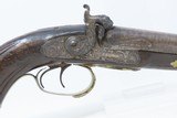 HOWDAH Type Double Barrel PISTOL .70 Caliber St. Etienne Bourgaud & Cie
Ornate with Sculpted Cast Brass & Engravings - 4 of 20