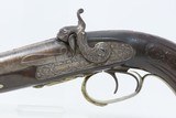 HOWDAH Type Double Barrel PISTOL .70 Caliber St. Etienne Bourgaud & Cie
Ornate with Sculpted Cast Brass & Engravings - 19 of 20