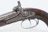 Antique HOWDAH by CHARLES MOORE Double Barrel .60 Caliber Percussion Pistol BRITISH Pistol w/ Family Crests - 4 of 19