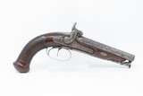 Antique HOWDAH by CHARLES MOORE Double Barrel .60 Caliber Percussion Pistol BRITISH Pistol w/ Family Crests - 16 of 19