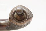 c1850s mfr. BELGIAN Antique O/U Double Barrel .62 Percussion Pistol HowdahLARGE BORE Liege Proofed Damascus - 11 of 18