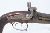 c1850s mfr. BELGIAN Antique O/U Double Barrel .62 Percussion Pistol HowdahLARGE BORE Liege Proofed Damascus - 17 of 18
