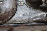 REVOLUTIONARY WAR Era B. HOMER Brass Barreled American FLINTLOCK Pistol NICE 240+ Year Old BRASS BARRELED Flintlock Pistol - 13 of 17
