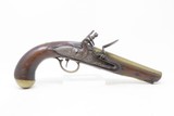 REVOLUTIONARY WAR Era B. HOMER Brass Barreled American FLINTLOCK Pistol NICE 240+ Year Old BRASS BARRELED Flintlock Pistol - 2 of 17