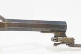 ENGRAVED Antique AUGUSTE FRANCOTTE Boxlock Percussion Pistol w/SNAP BAYONET Mid-1800s BELGIAN Self Defense Pocket / Muff Pistol - 19 of 21