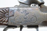 ENGRAVED Antique AUGUSTE FRANCOTTE Boxlock Percussion Pistol w/SNAP BAYONET Mid-1800s BELGIAN Self Defense Pocket / Muff Pistol - 15 of 21