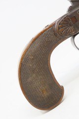 ENGRAVED Antique AUGUSTE FRANCOTTE Boxlock Percussion Pistol w/SNAP BAYONET Mid-1800s BELGIAN Self Defense Pocket / Muff Pistol - 17 of 21