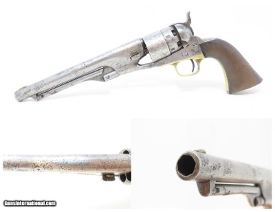 c1863 Antique CIVIL WAR COLT US Model 1860 ARMY .44 Cal Percussion REVOLVER Revolver Used Past the Civil War into the WILD WEST
