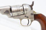 c1873 Antique CIVIL WAR COLT Model 1862 Pocket NAVY .38 RIMFIRE RevolverWith Stagecoach Holdup Cylinder Scene & Nickel Finish - 4 of 19