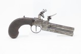 ENGRAVED Antique Double Barrel OVER/UNDER Boxlock .40 Cal. FLINTLOCK Pistol EARLY-19th Century Self-Defense Sidearm - 14 of 17