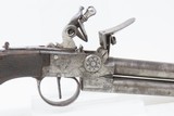 ENGRAVED Antique Double Barrel OVER/UNDER Boxlock .40 Cal. FLINTLOCK Pistol EARLY-19th Century Self-Defense Sidearm - 16 of 17