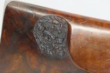 Antique Austrian POSCHINGER 12 Gauge SIDE by SIDE Percussion HAMMER Shotgun ENGRAVED, GOLD INLAID, & RELIEF CARVED Double Barrel - 18 of 23