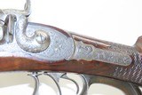 Antique Austrian POSCHINGER 12 Gauge SIDE by SIDE Percussion HAMMER Shotgun ENGRAVED, GOLD INLAID, & RELIEF CARVED Double Barrel - 16 of 23