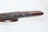 Antique Austrian POSCHINGER 12 Gauge SIDE by SIDE Percussion HAMMER Shotgun ENGRAVED, GOLD INLAID, & RELIEF CARVED Double Barrel - 21 of 23