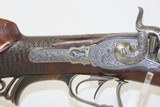 Antique Austrian POSCHINGER 12 Gauge SIDE by SIDE Percussion HAMMER Shotgun ENGRAVED, GOLD INLAID, & RELIEF CARVED Double Barrel - 17 of 23