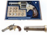 Rare LONDON CASED Antique COLT CLOVERLEAF .41 Cal. RF Spur Trigger Revolver SECOND YEAR “Jim Fisk” Model with .41 Caliber Ammo