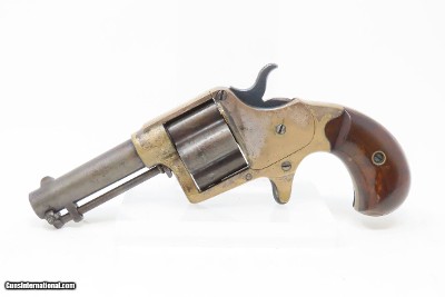 Rare LONDON CASED Antique COLT CLOVERLEAF .41 Cal. RF Spur Trigger Revolver SECOND YEAR “Jim Fisk” Model with .41 Caliber Ammo - Image 7 of 24
