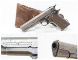 WORLD WAR I U.S. ARMY Marked COLT Model 1911 .45 Cal. Semi-Auto Pistol C&Rw/ US ENGER-KRESS LEATHER HOLSTER