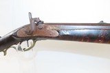 Antique MID-19th CENTURY Half-Stock .36 Cal. Percussion American LONG RIFLE With HORSE HEAD PATCHBOX & Accouterments - 6 of 14