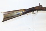 Antique MID-19th CENTURY Half-Stock .36 Cal. Percussion American LONG RIFLE With HORSE HEAD PATCHBOX & Accouterments - 4 of 14