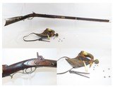 Antique MID-19th CENTURY Half-Stock .36 Cal. Percussion American LONG RIFLE With HORSE HEAD PATCHBOX & Accouterments