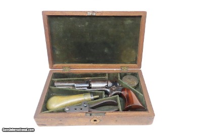 CASED Antique CIVIL WAR COLT Model 1855 “ROOT” Side-Hammer POCKET RevolverFirst Year Production SIDE HAMMER w/ACCESSORIES - Image 2 of 22