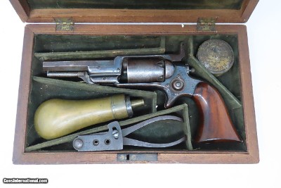CASED Antique CIVIL WAR COLT Model 1855 “ROOT” Side-Hammer POCKET RevolverFirst Year Production SIDE HAMMER w/ACCESSORIES - Image 3 of 22