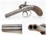 Antique ALLEN & THURBER Double Barrel SxS SINGLE TRIGGER Percussion PistolRARE 1 of Less Than 1000 Made! - 1 of 14