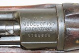 WORLD WAR I Era U.S. EDDYSTONE Model 1917 Bolt Action C&R MILITARY Rifle
1918 Manufactured & FLAMING BOMB Marked - 9 of 20