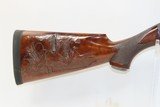 c1954 mfr. WINCHESTER Model 12 PUMP ACTION 20 Gauge Hammerless Shotgun C&RGAME SCENE ENGRAVED with CARVED STOCK - 16 of 20