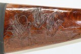 c1954 mfr. WINCHESTER Model 12 PUMP ACTION 20 Gauge Hammerless Shotgun C&RGAME SCENE ENGRAVED with CARVED STOCK - 14 of 20