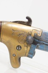 SCARCE Antique NATIONAL ARMS CO. .41 Caliber Rimfire SPUR TRIGGER Deringer
Nicely ENGRAVED BRASS FRAME Pre-Colt Pistol - 16 of 17