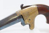 SCARCE Antique NATIONAL ARMS CO. .41 Caliber Rimfire SPUR TRIGGER Deringer
Nicely ENGRAVED BRASS FRAME Pre-Colt Pistol - 4 of 17