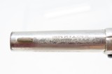 LONDON RETAILER Marked Antique COLT “NEW LINE” .22 RF ETCHED PANEL Revolver Nickel Plated SELF DEFENSE Hideout Revolver - 10 of 18