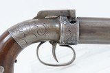 ALLEN & THURBER Antique WORCHESTER PERIOD .32 Bar Hammer PEPPERBOX Revolver ENGRAVED First DA Revolving Percussion Pistol - 18 of 19