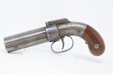 ALLEN & THURBER Antique WORCHESTER PERIOD .32 Bar Hammer PEPPERBOX Revolver ENGRAVED First DA Revolving Percussion Pistol - 2 of 19