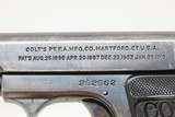 COLT Model 1908 .25 ACP Semi-Automatic VEST POCKET Self Defense Pistol C&R
ROARING 20s Colt’s Smallest Semi-Auto Made in 1925 - 5 of 15