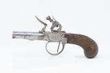 LONDON Marked Antique BOXLOCK British FLINTLOCK .375 Caliber POCKET PistolSMALL Early 1800s Self Defense BELT/POCKET Pistol - 2 of 17
