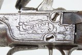 LONDON Marked Antique BOXLOCK British FLINTLOCK .375 Caliber POCKET PistolSMALL Early 1800s Self Defense BELT/POCKET Pistol - 5 of 17