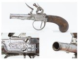 LONDON Marked Antique BOXLOCK British FLINTLOCK .375 Caliber POCKET PistolSMALL Early 1800s Self Defense BELT/POCKET Pistol - 1 of 17